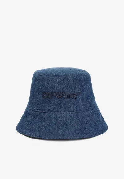 Off-white Denim Bookish Bucket Hat In Green