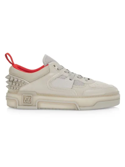 Christian Louboutin Astroloubi Leather And Suede Sneakers In Goose