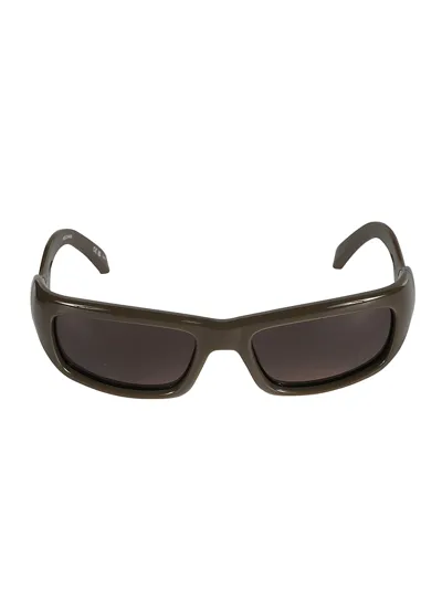 Balenciaga Wavy Temple Logo Sided Sunglasses In Brown/grey