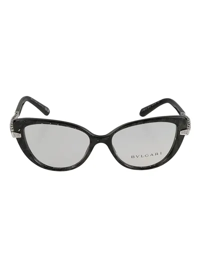 Bulgari Crystal Embellished Cat-eye Glasses In 5412