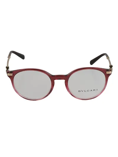 Bulgari Round Rim Logo Hinge Glasses In 5477