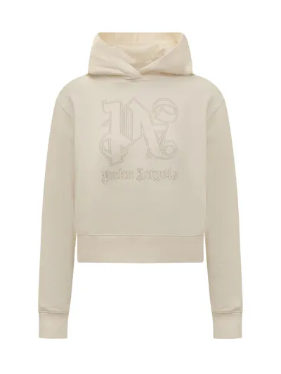 Palm Angels Hoodie With Logo In Beige