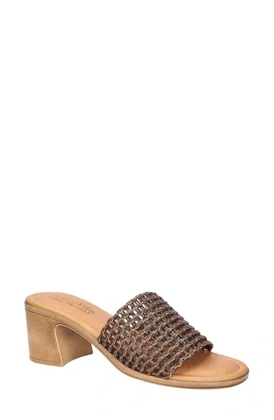 Bella Vita Eni-italy Slide Sandal In Brown Woven