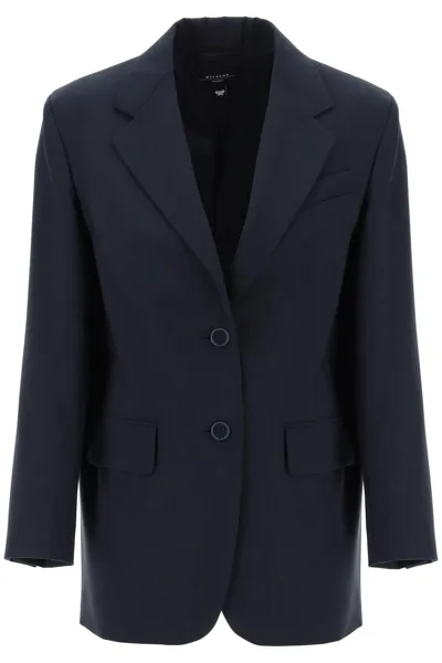 Weekend Max Mara Veber Light Wool Blazer In Blue