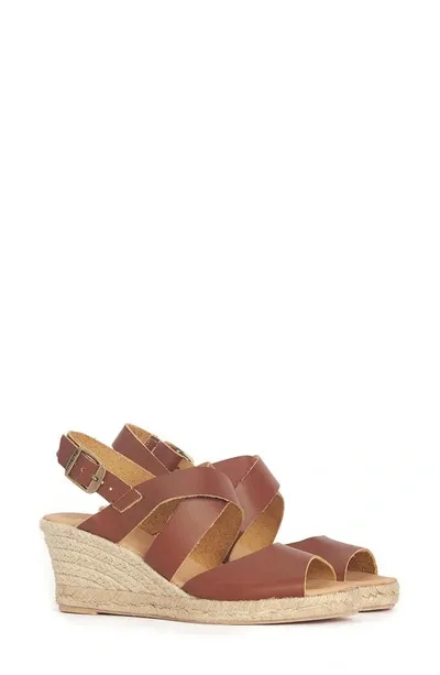 Barbour Yolanda Womens Wedge Espadrilles In Tan