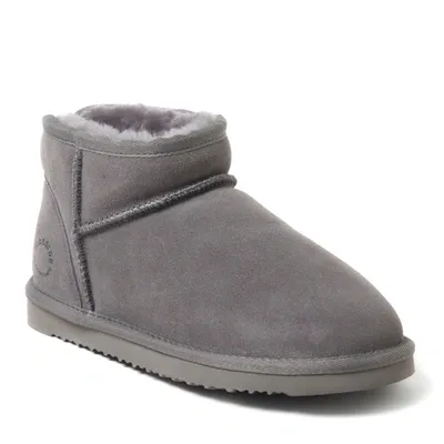 Dearfoams Women's Riverland Genuine Shearling Micro Bootie In Grey