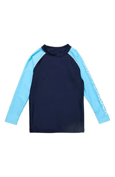 Snapper Rock Kids' Little Boy's & Boy's Colorblock Long-sleeve Rash Top In Blue