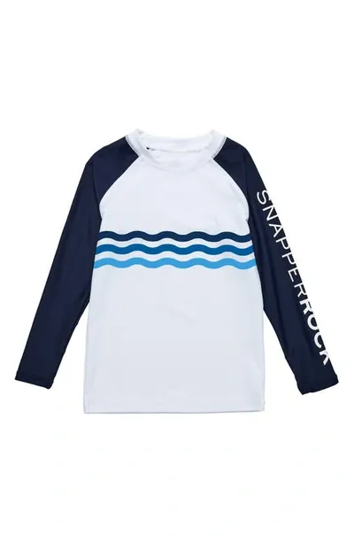 Snapper Rock Kids' Wave Stripe Ls Rash Top In Open Miscellaneous