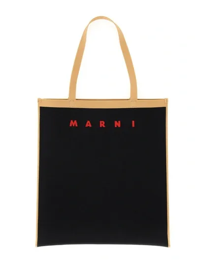 Marni Flat Tote Bag In Multicolour