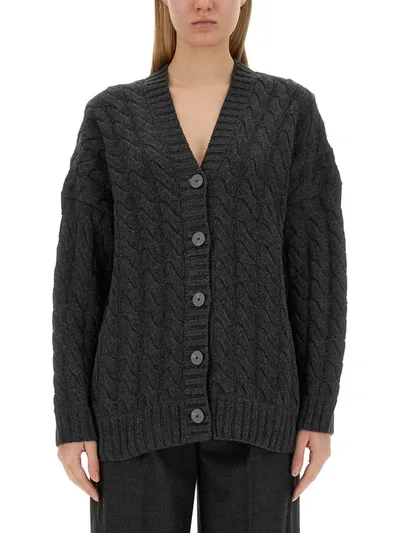 Theory V-neck Cardigan In Grey