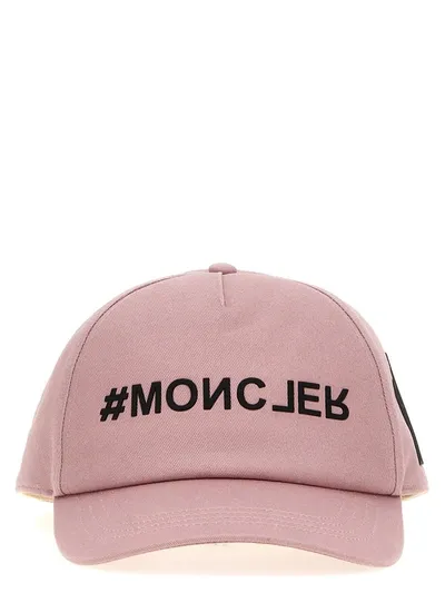 Moncler Grenoble Logo Printed Cap In Pink