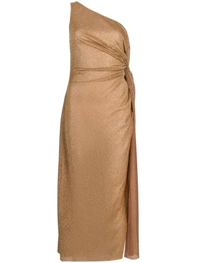 Oseree Lumiere Metallic Woven Midi Dress