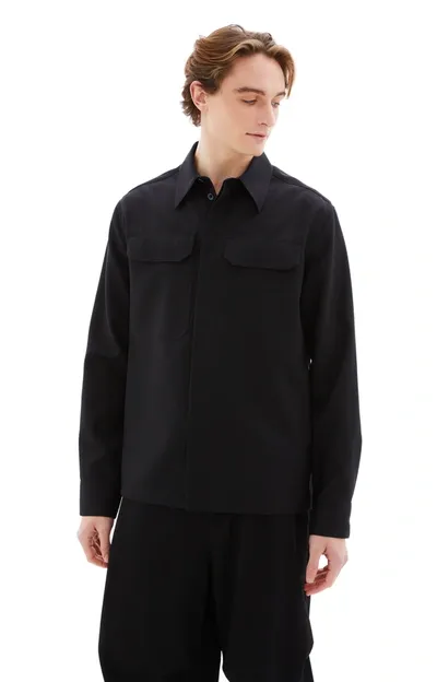 Jil Sander Wool Shirt In Blue