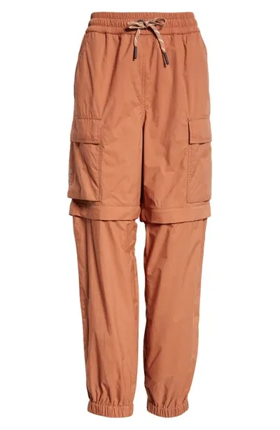 Moncler Adjustable Nylon Pants In Light Brown