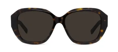 Givenchy Gv Day Gv40075i 52e Square Sunglasses In Dark Havana Brown