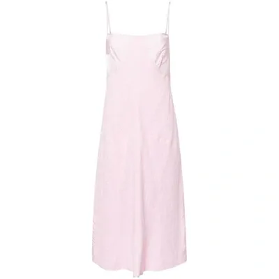 Jil Sander Lace-appliqué Slip Dress In Pink