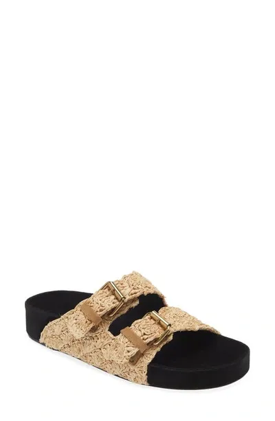 Isabel Marant Lennyo Raffia Slide Sandal In Beige