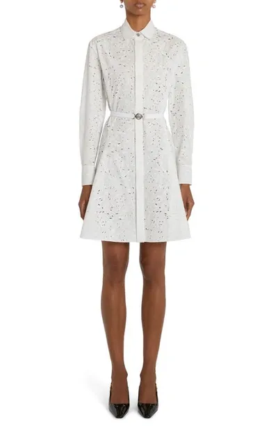 Versace Baroque-print Belted Mini Dress In Optical White