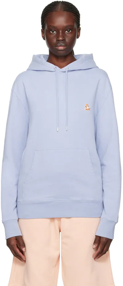 Maison Kitsuné Blue Chillax Fox Hoodie In Gray