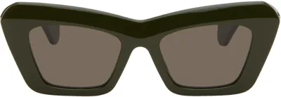 Loewe Green Cat-eye Sunglasses In Shiny Dark Green / B