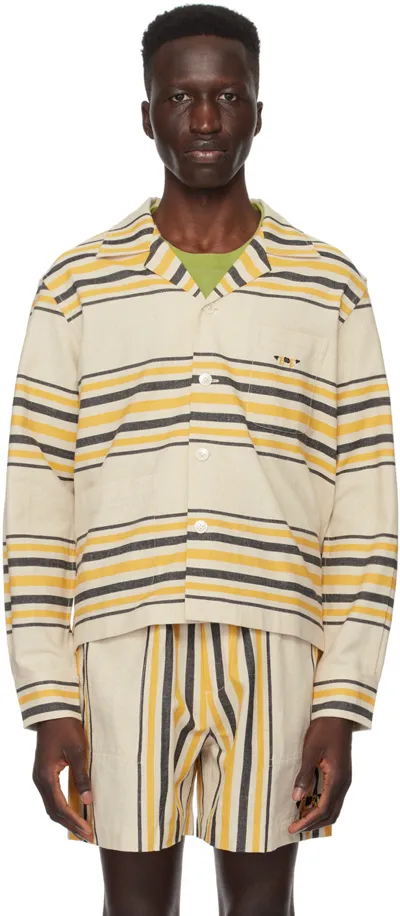 Bode Namesake Striped Cotton Shirt In Ecmlt