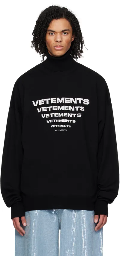 Vetements Black Jacquard Sweater