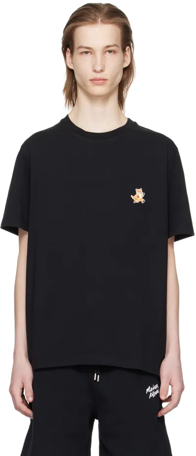 Maison Kitsuné Speedy Fox Logo T-shirt In Black