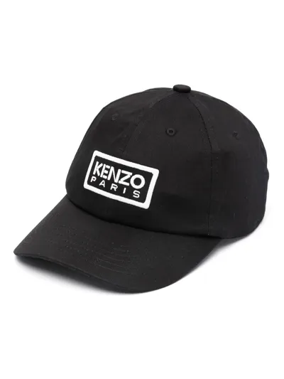 Kenzo Baseball Hat With Patch In Black