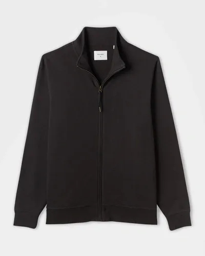 Reid Cotton Linen Track Jacket In Black