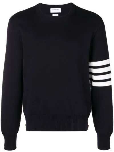 Thom Browne 4bar Cotton Sweater In Blue