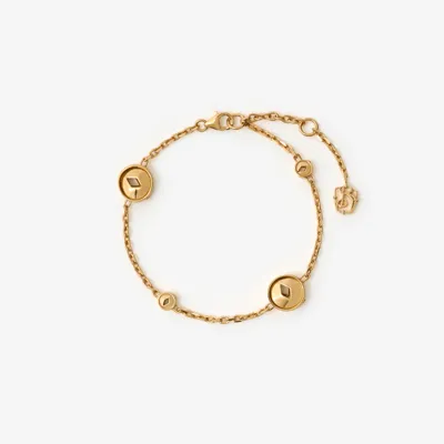 Burberry Hollow Medallion Bracelet In Gold