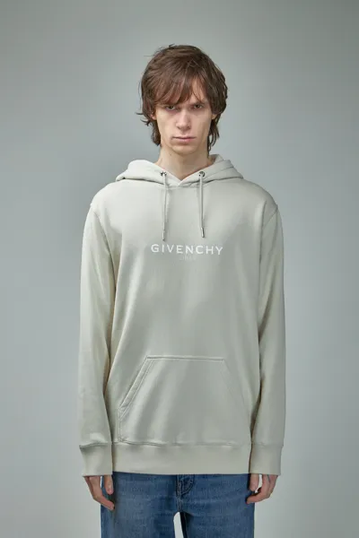 Givenchy Logo Print Drawstring Hoodie In Blue