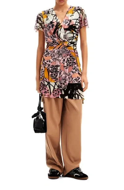 Desigual M. Christian Lacroix Orchid Mini Dress In Material Finishes