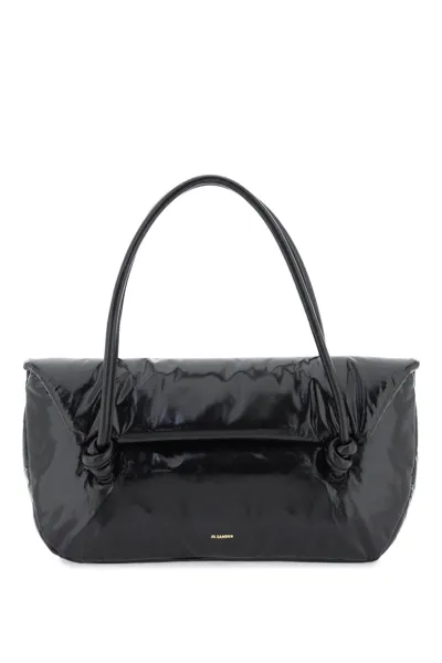 Jil Sander Padded Leather Shoulder Bag In Black (black)