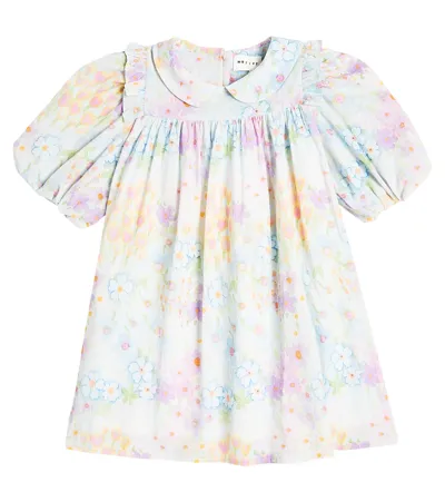 Morley Kids' Uriella Floral Cotton Dress In Bleu