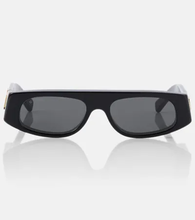 Gucci Logo Rectangular Sunglasses In Schwarz