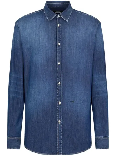 Dsquared2 Faded Denim Shirt In Blue