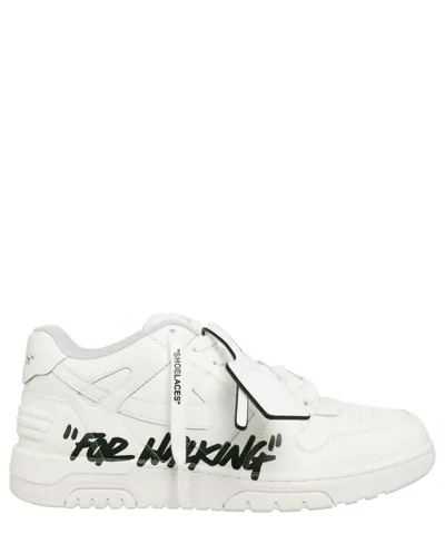 Pre-owned Off-white Sneaker Herren Out Of Office Omia189c99lea0120110 White Leder Logo In Weiss