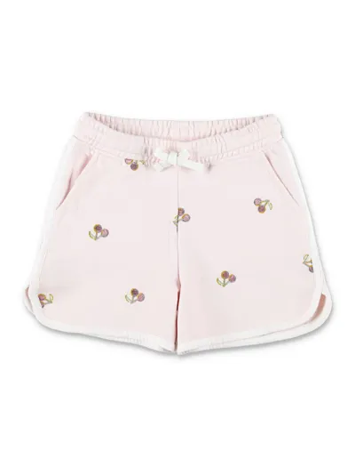 Bonpoint Kids' Caroline Cherry-embroidered Shorts In Neutrals