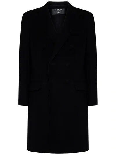 Balmain Black Double-breasted Coat