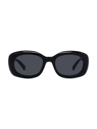 Stella Mccartney Metal Square Sunglasses In Shiny Black Smoke