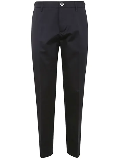 Versace Cotton Gabardine Pants In Blue