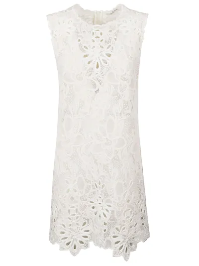 Ermanno Scervino Floral Laced Dress In White