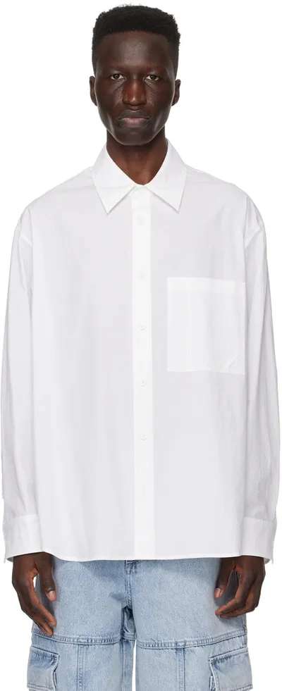 Solid Homme White Cloud Shirt In 508w White