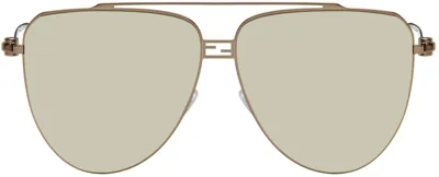 Fendi Brown Baguette Sunglasses In Shiny Light Brown /