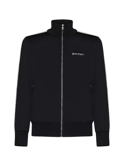 Palm Angels Fleece In Black,off White