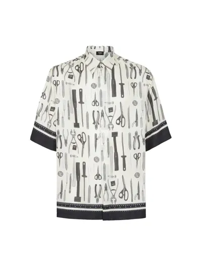 Fendi Shirt Ov Hita Tools Silk In White