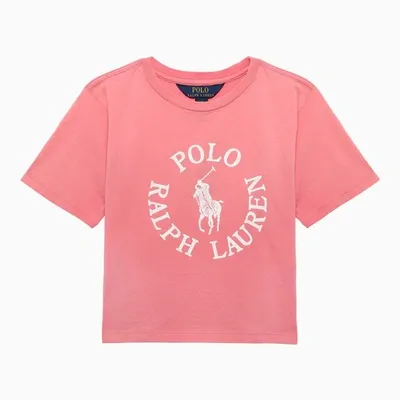 Polo Ralph Lauren Kids' Pink Cotton T-shirt With Logo