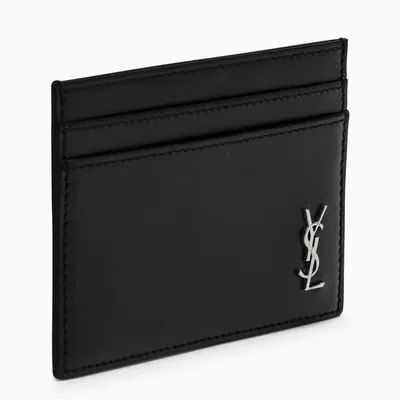 Saint Laurent Black Monogram Credit Card Holder