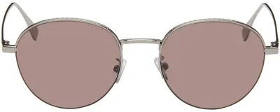 Fendi Travel Round-frame Silver-tone Sunglasses